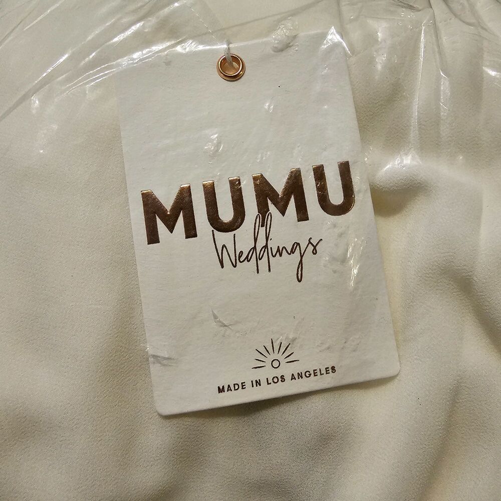 NWT Show Me Your Mumu Kendall Maxi Dress Wedding Cake Chiffon M - Picture 5 of 6